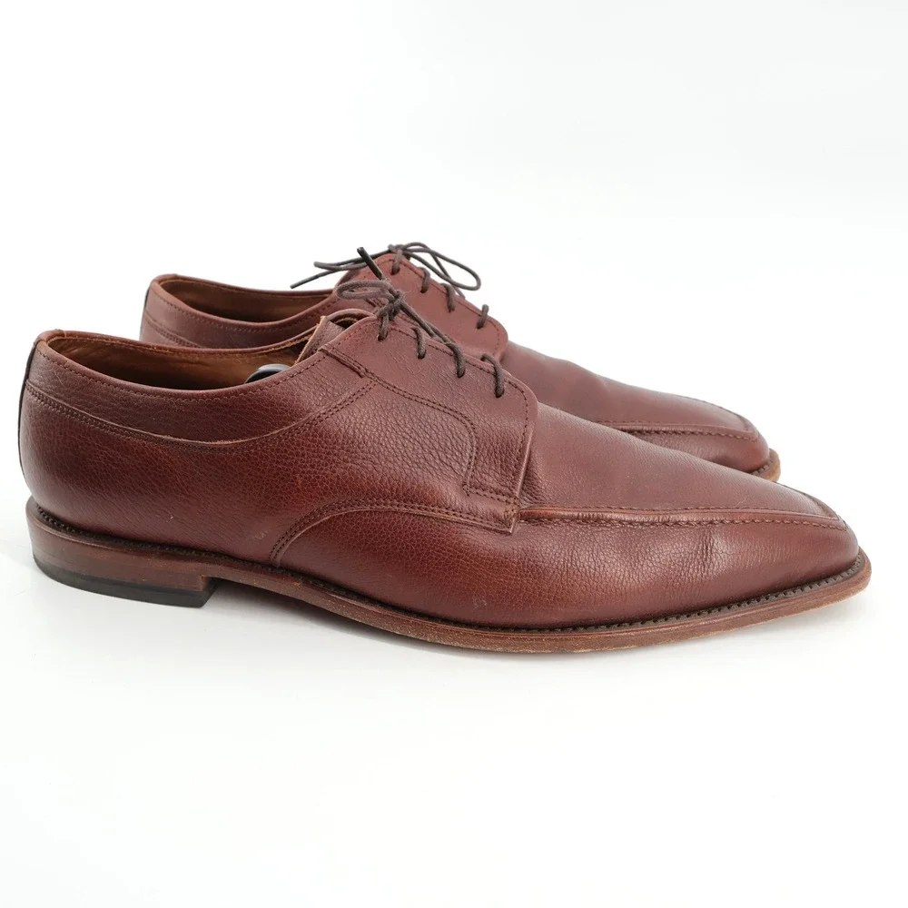 Allen Edmonds Jackson Derby Brown Pebbled Leather Mens 12 E Wide‎